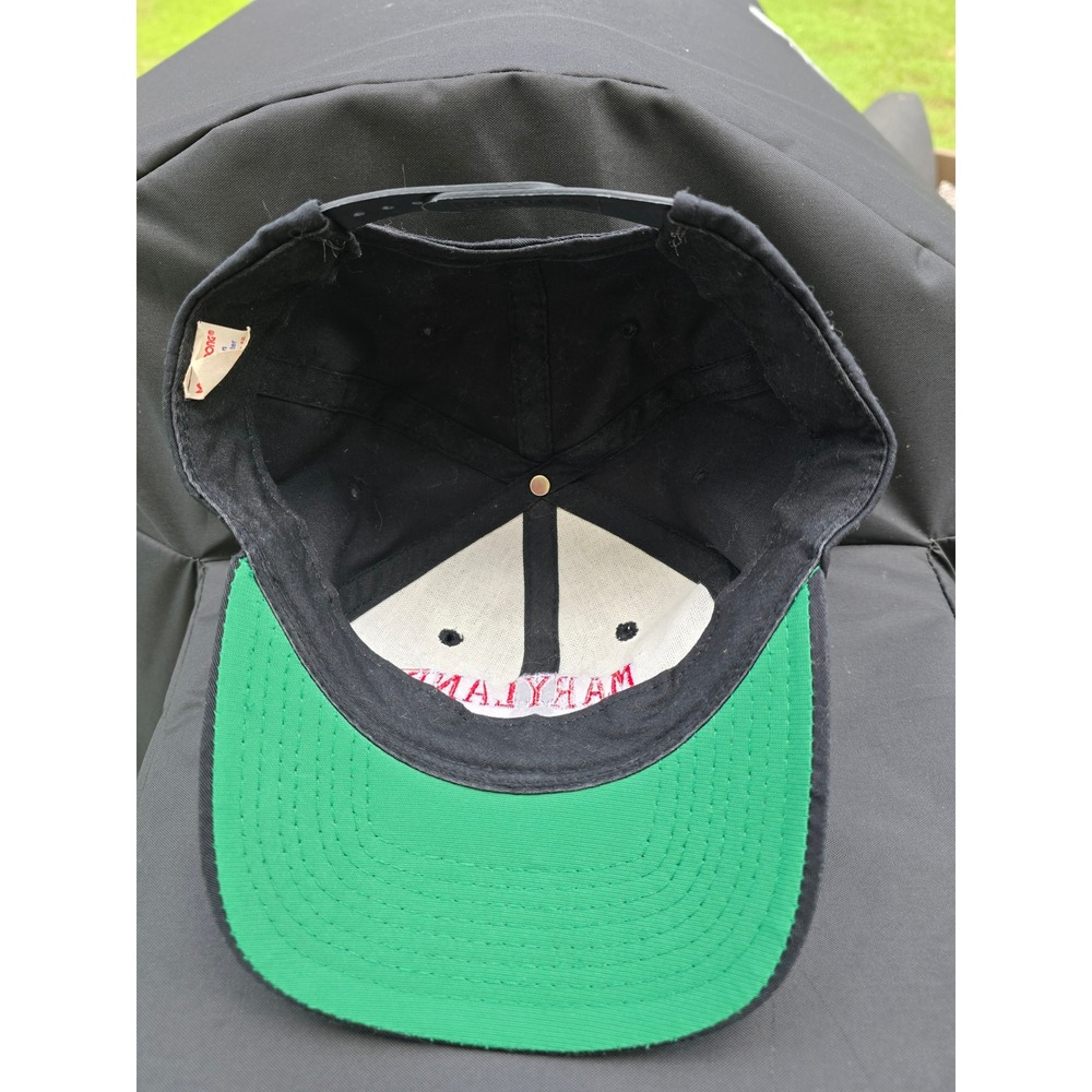 Vintage Maryland Lacrosse Hat Yupoong Snapback Black Green Underbrim Terrapins - Picture 3 of 4